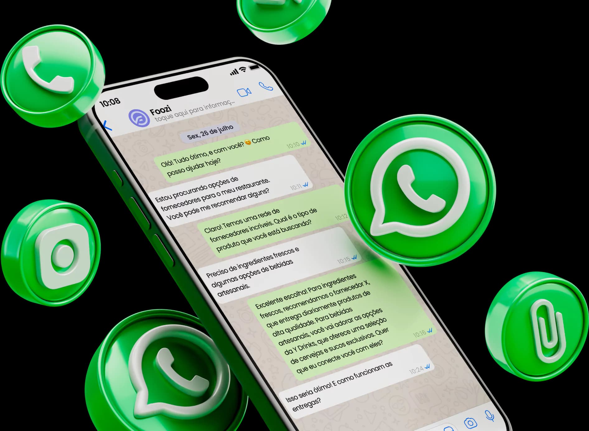 Celular com whatsapp aberto